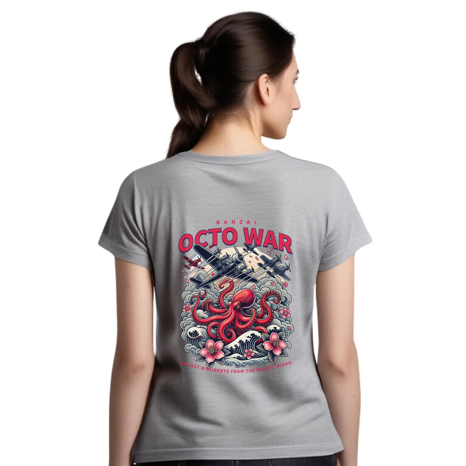 Octo war Womens cotton printed T-shirt