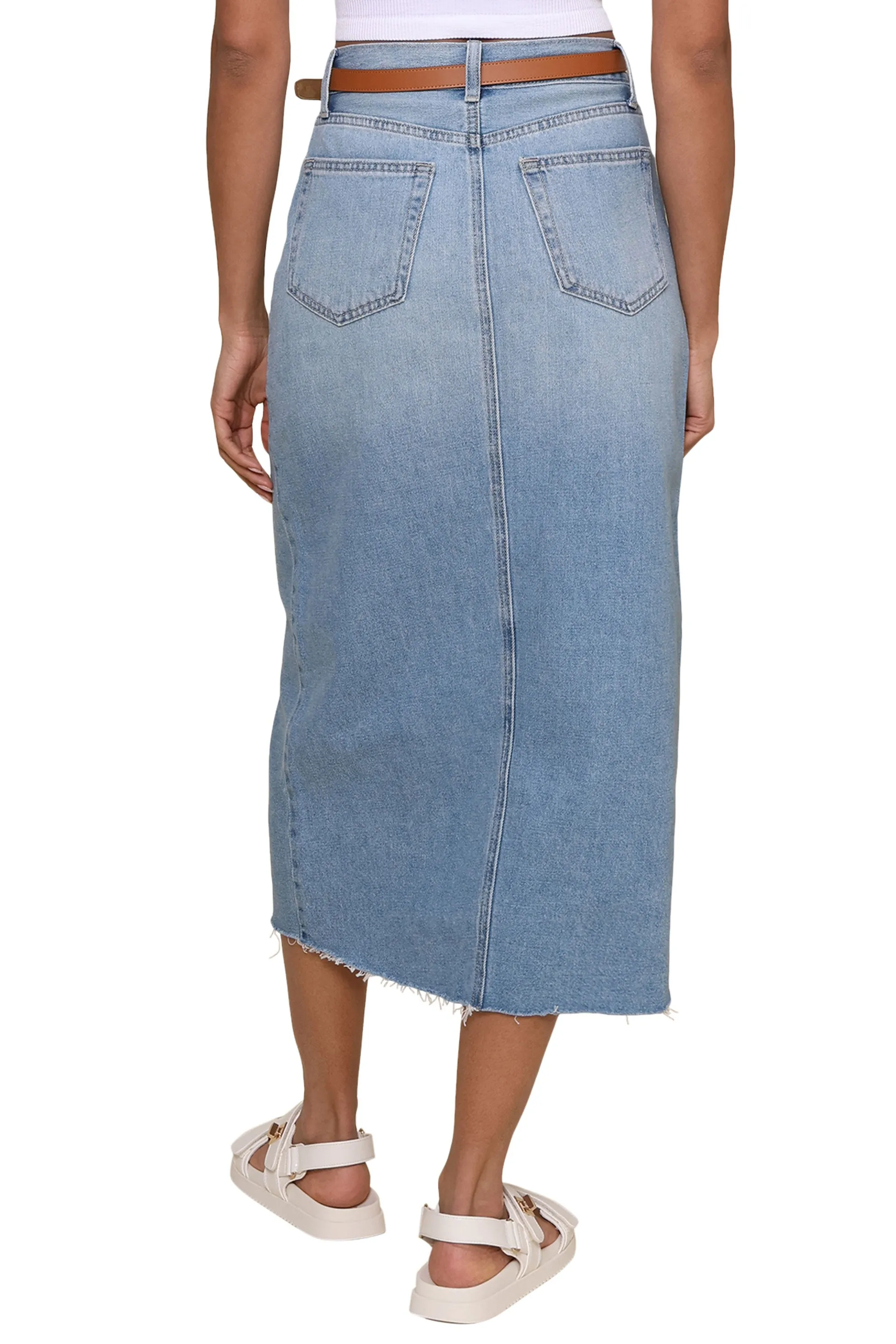 Open Slit Midi Skirt