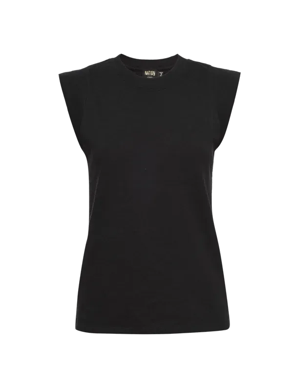 Patti Muscle Tee in Jet Black