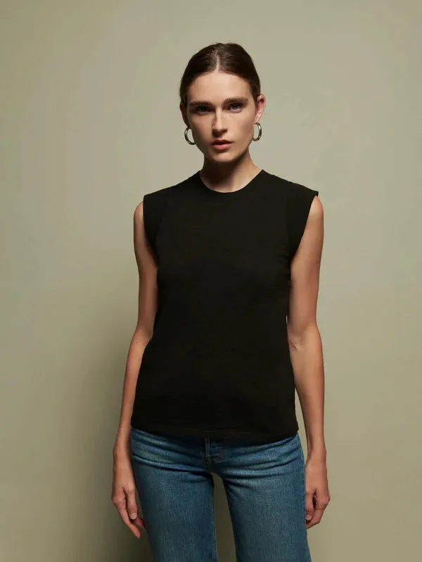 Patti Muscle Tee in Jet Black