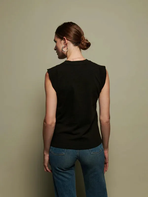 Patti Muscle Tee in Jet Black