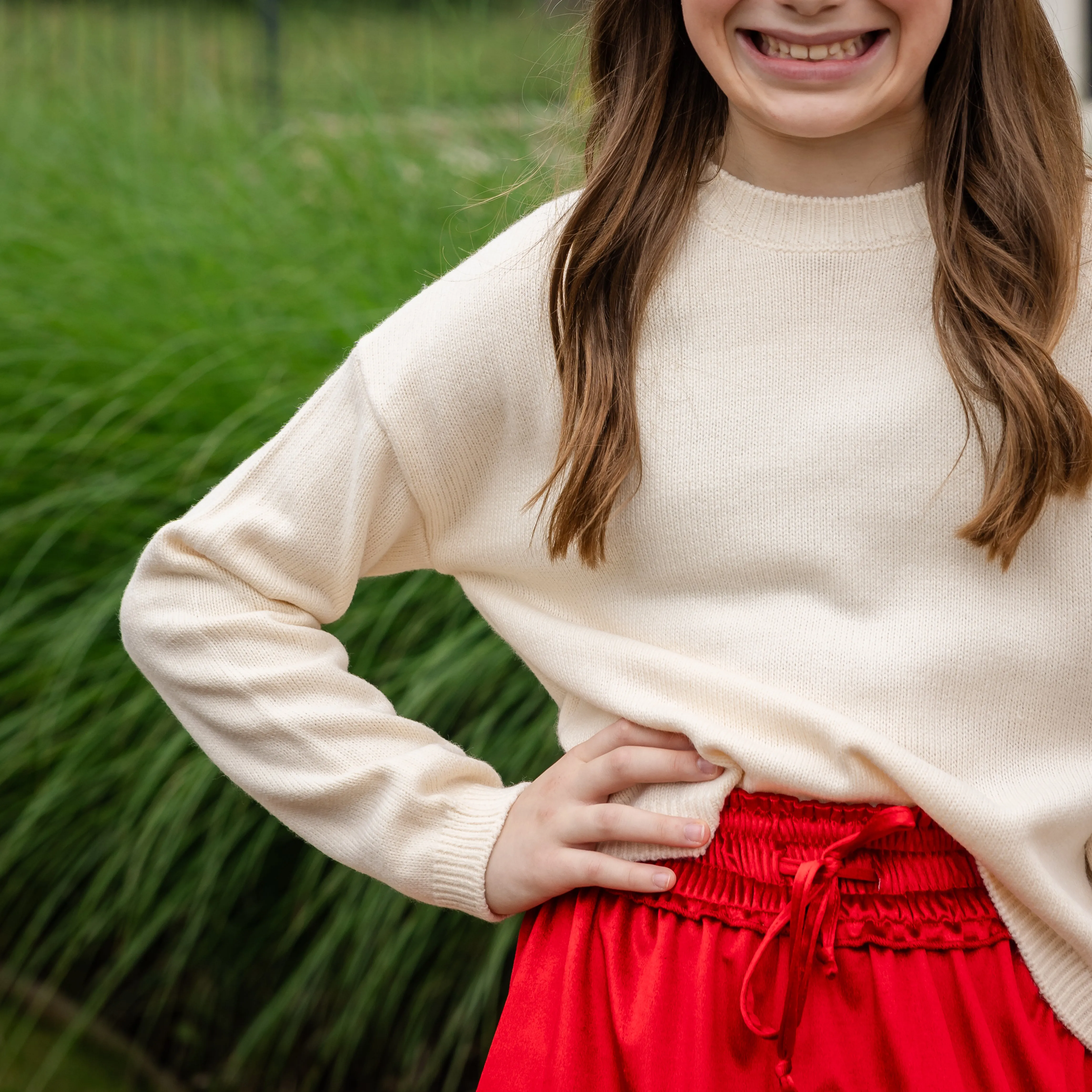Phoebe Girls Sweater - Cream