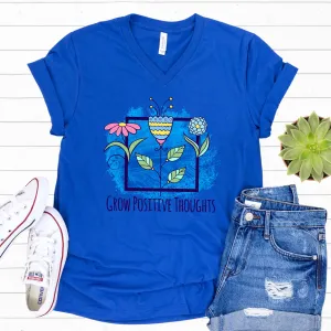 Positive Thoughts School Psychologist Shirt | Mindfulness Psychology Gift | Unisex Jersey V-neck T-shirt
