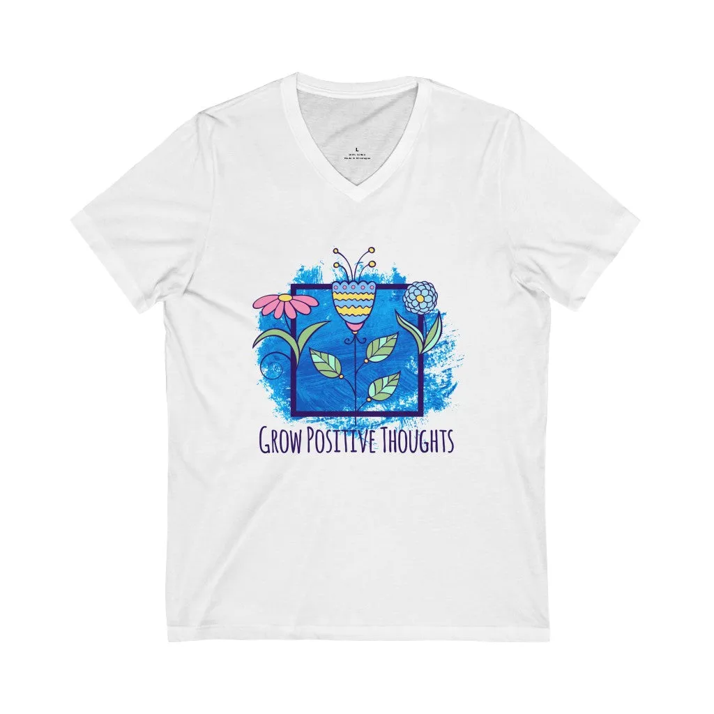 Positive Thoughts School Psychologist Shirt | Mindfulness Psychology Gift | Unisex Jersey V-neck T-shirt