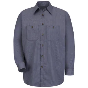 Red Kap Men's Micro-Check Uniform Shirt SP10 - Blue / Charcoal Check