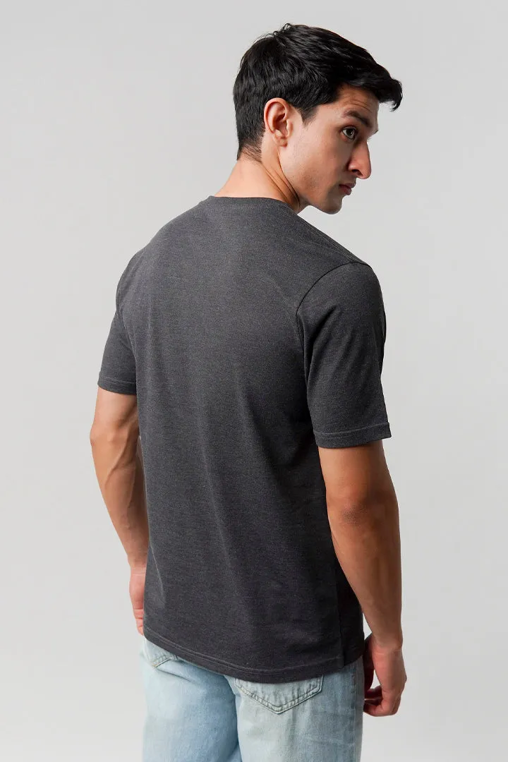 Regular Fit V-Neck T-Shirt - Charcoal Grey