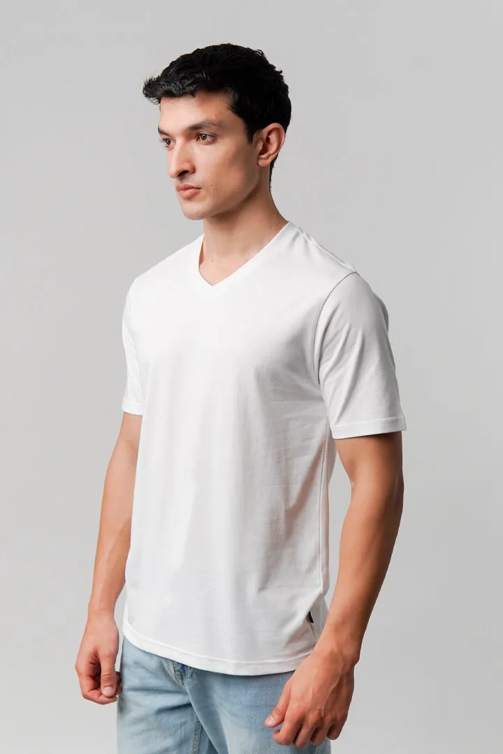 Regular Fit V-Neck T-Shirt - White