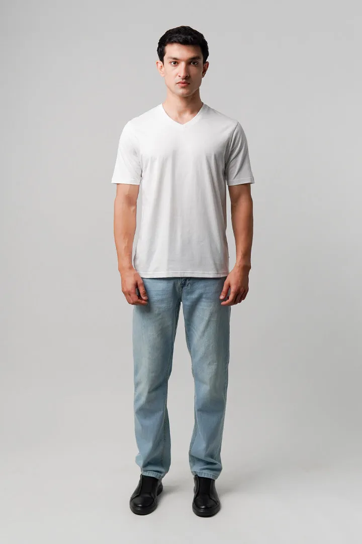 Regular Fit V-Neck T-Shirt - White