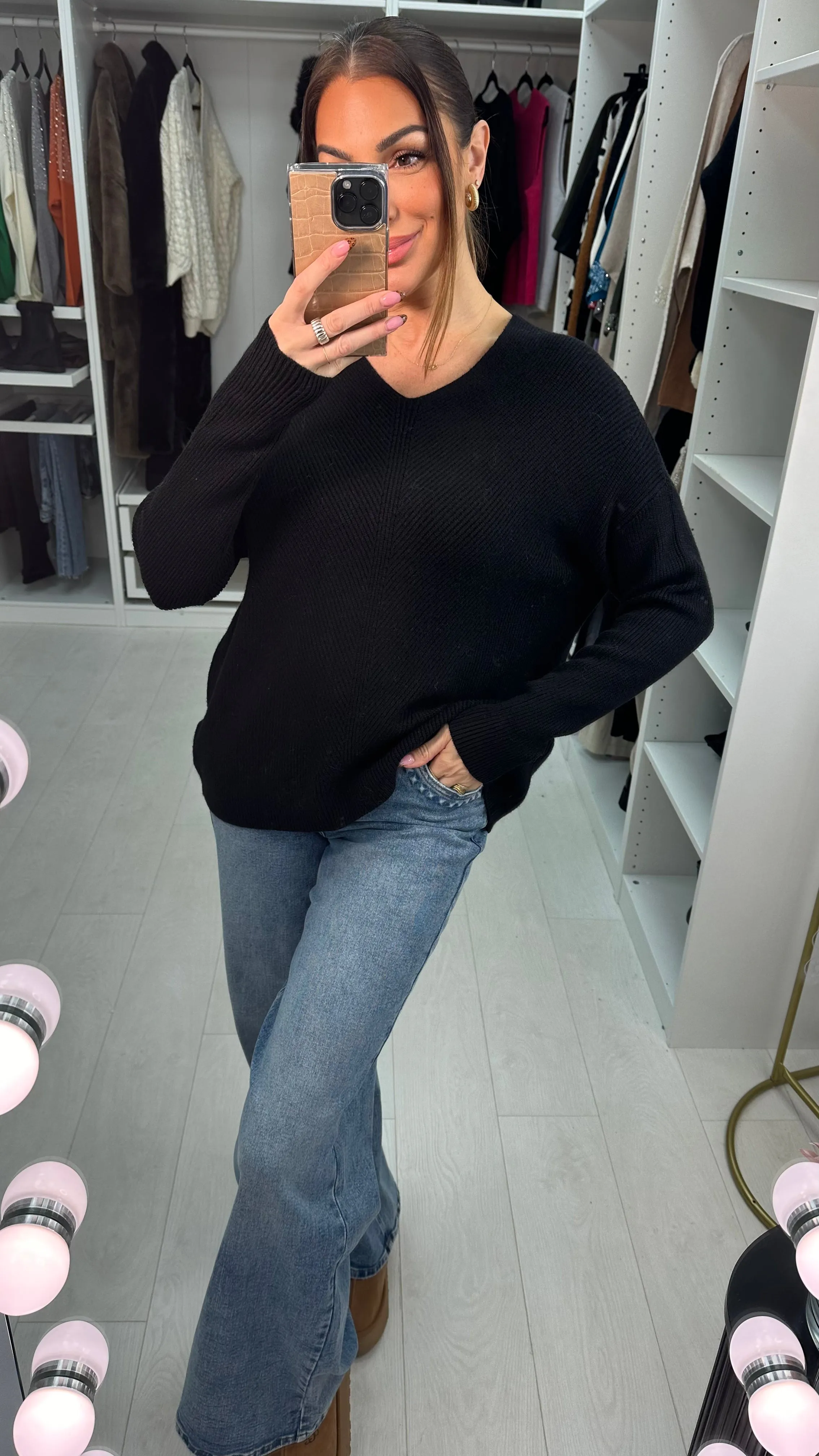 Renata Plain Super Soft V Neck Jumper