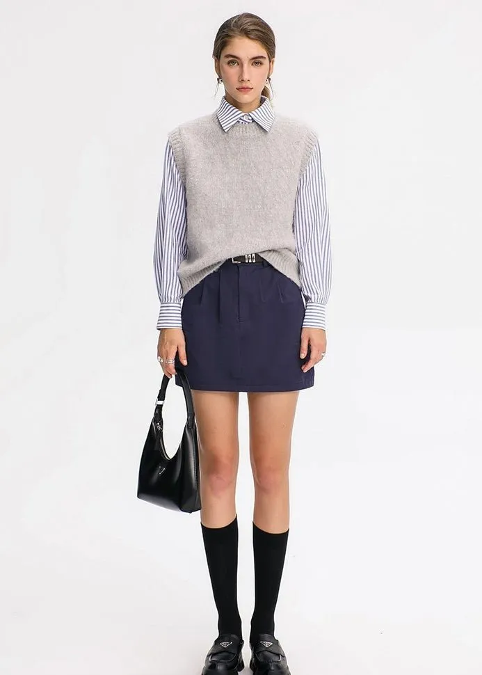 ROUND NECK KNIT VEST