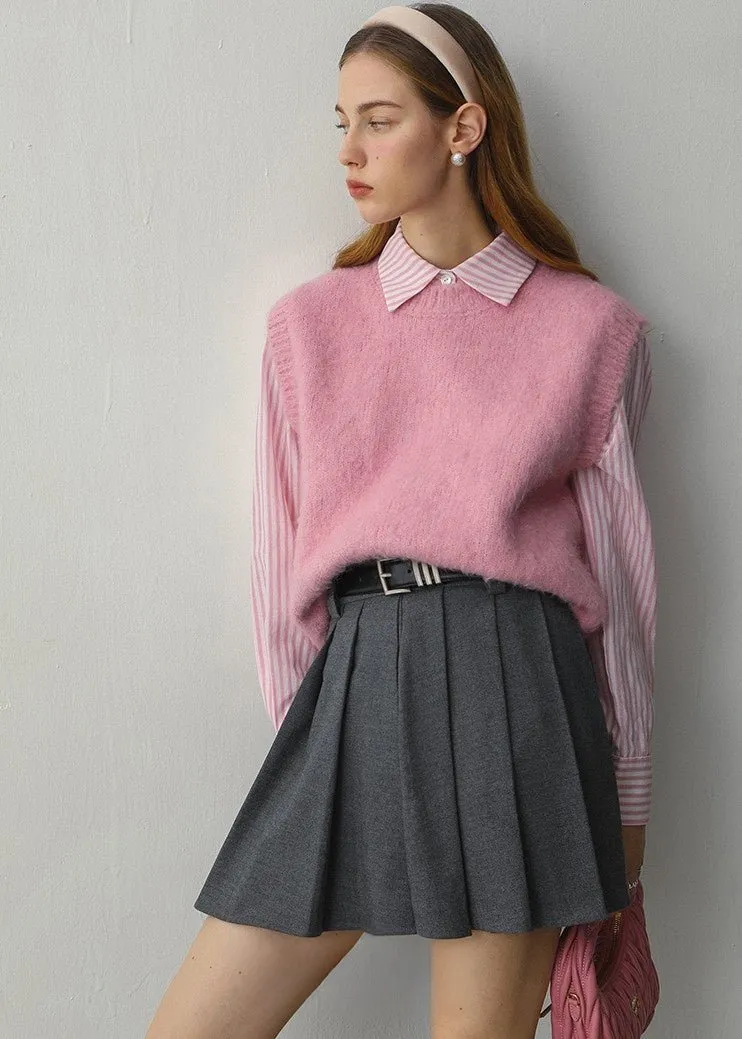 ROUND NECK KNIT VEST