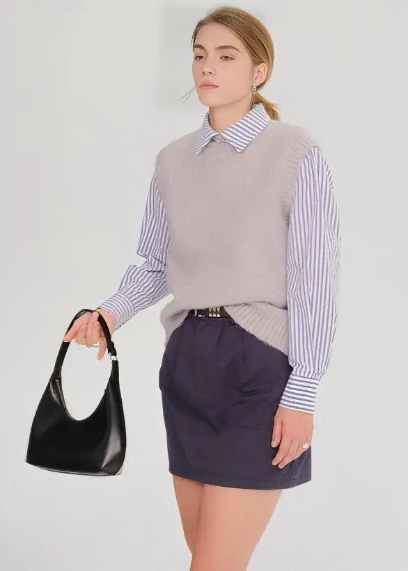 ROUND NECK KNIT VEST