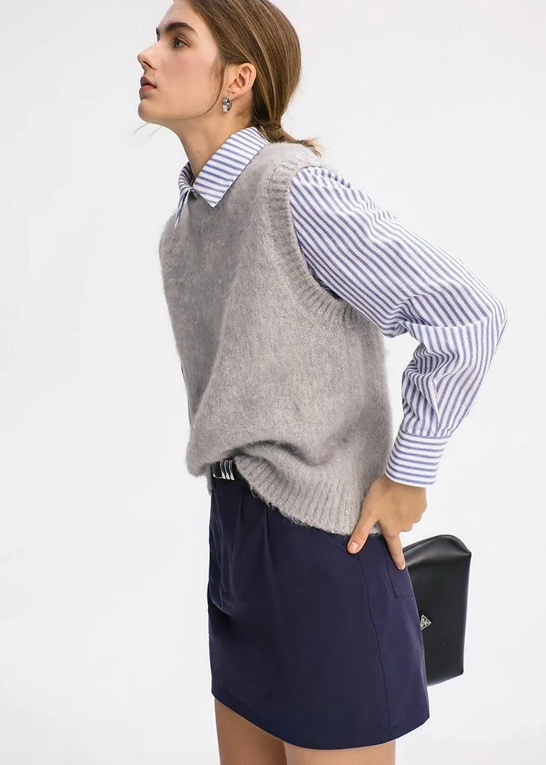 ROUND NECK KNIT VEST
