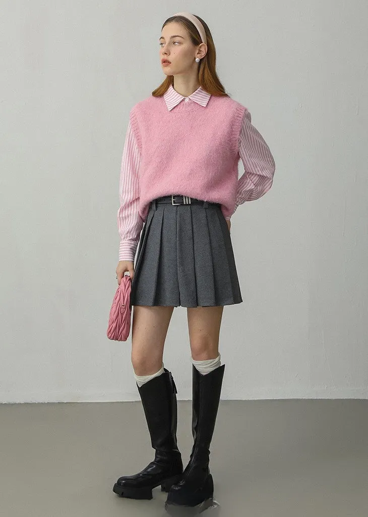 ROUND NECK KNIT VEST