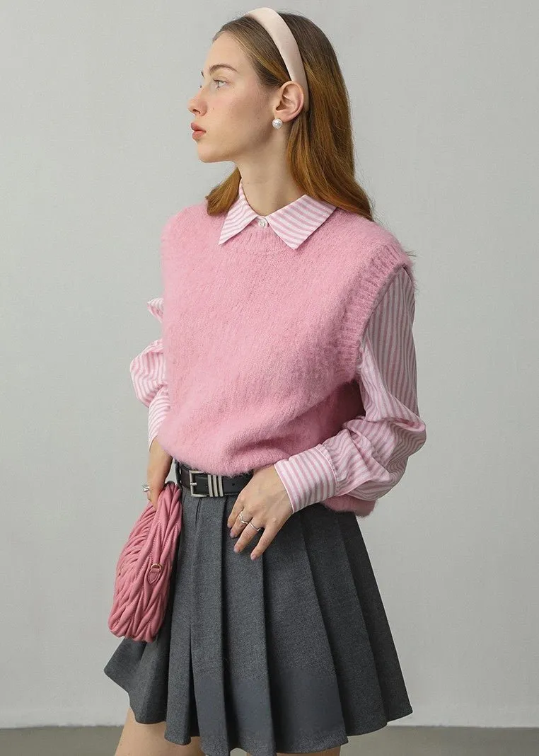 ROUND NECK KNIT VEST
