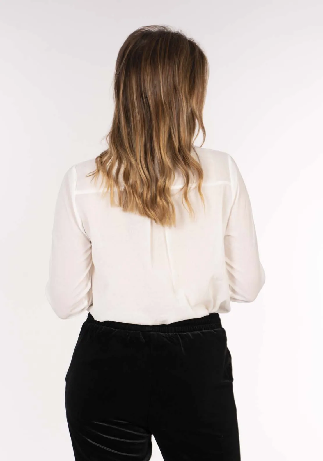 Sequin Tuxedo Shirt - Ivory
