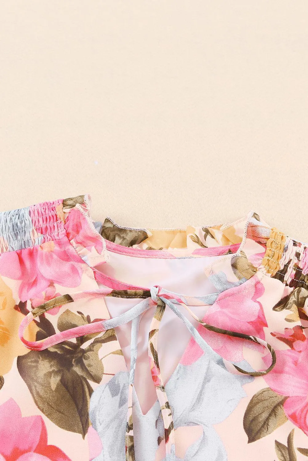 Spread Your Wings Floral Flutter Sleeve Top