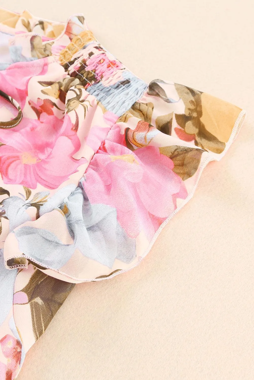 Spread Your Wings Floral Flutter Sleeve Top