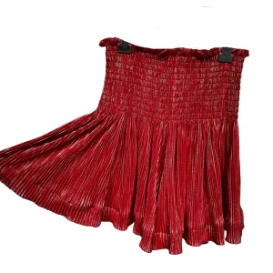 Tween Bottom | Red/Silver Pleat Flutter Skort | Queen of Sparkles