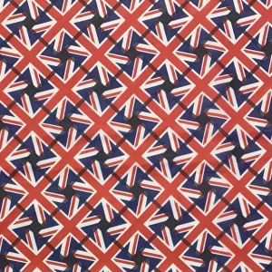 Uniform Union Jack on Black Polyester Fabric