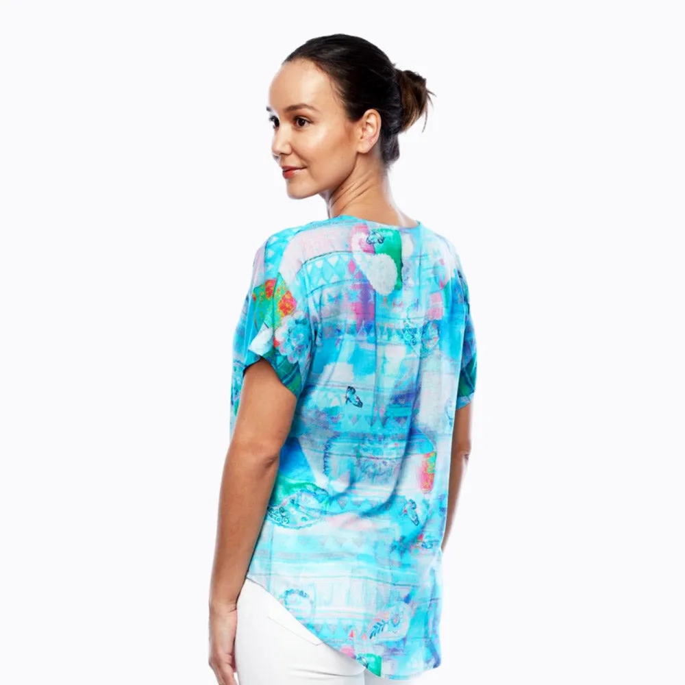 V-Neck T-Shirt (Light Butterfly)
