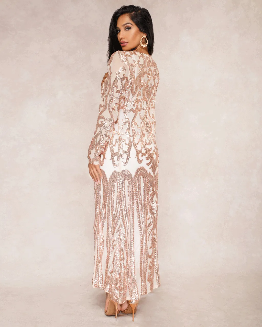Women Fashion Sequin Coat Female Stylish Long Sleeve Autumn See-Through Outwear Sexy High Quality Ladies Mesh Long Cardigan