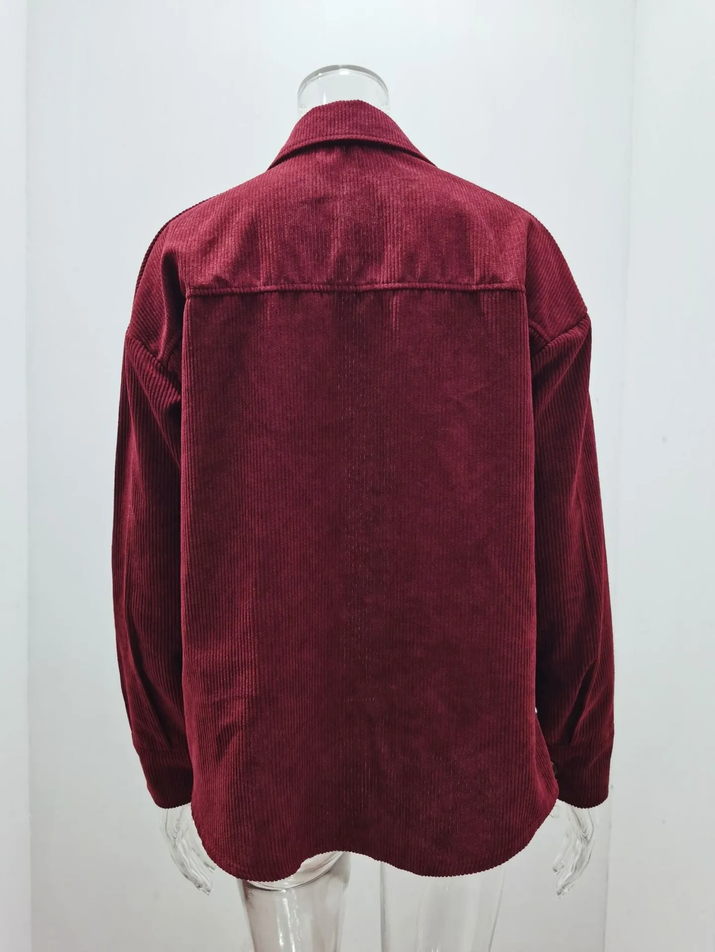 Womens Corduroy Shirts Casual Long Sleeve Button Down Blouses Tops