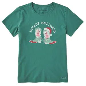 Women's Howdy Holidays Boots Short Sleeve Crusher Tee