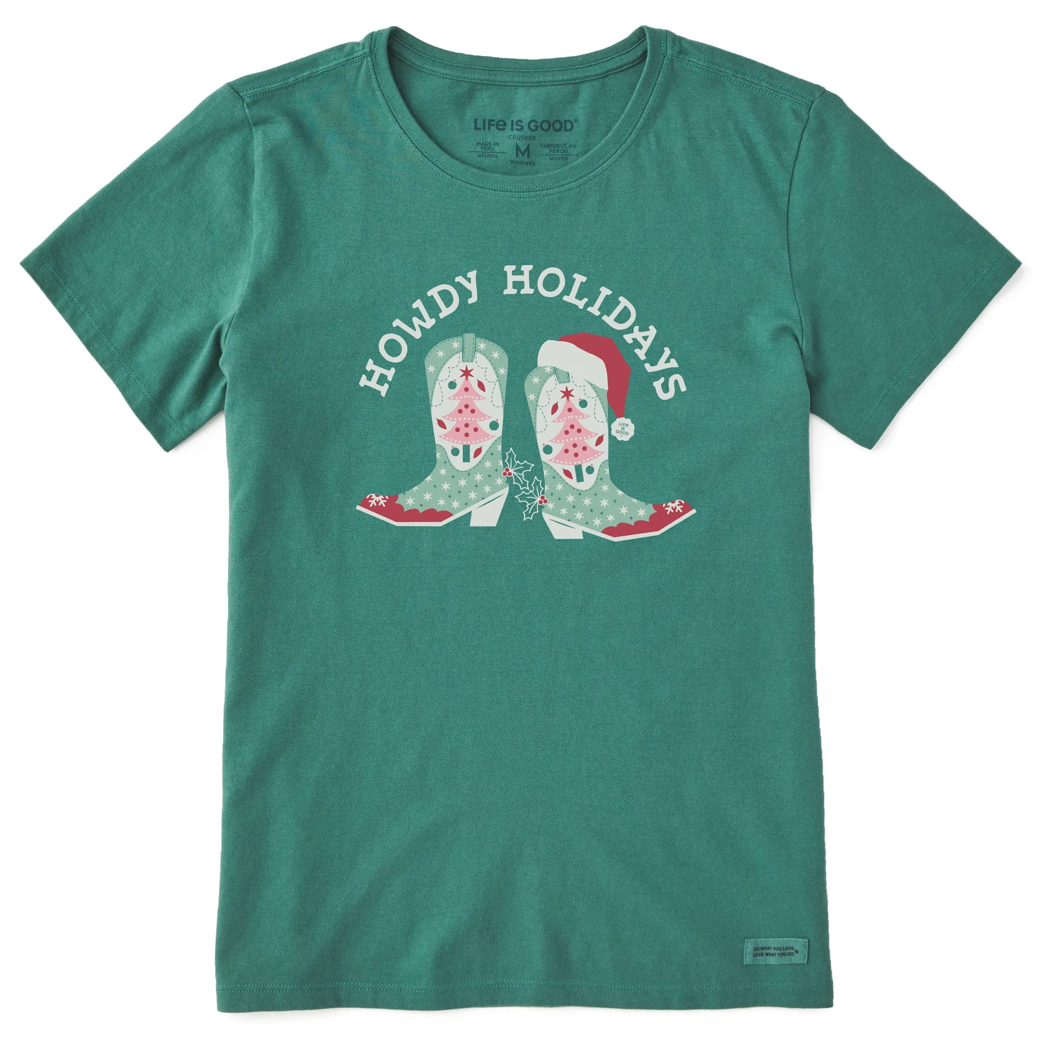 Women's Howdy Holidays Boots Short Sleeve Crusher Tee