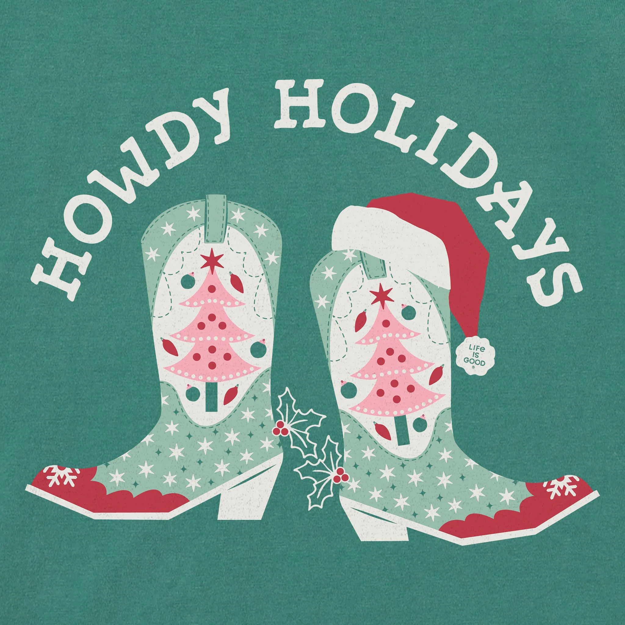 Women's Howdy Holidays Boots Short Sleeve Crusher Tee