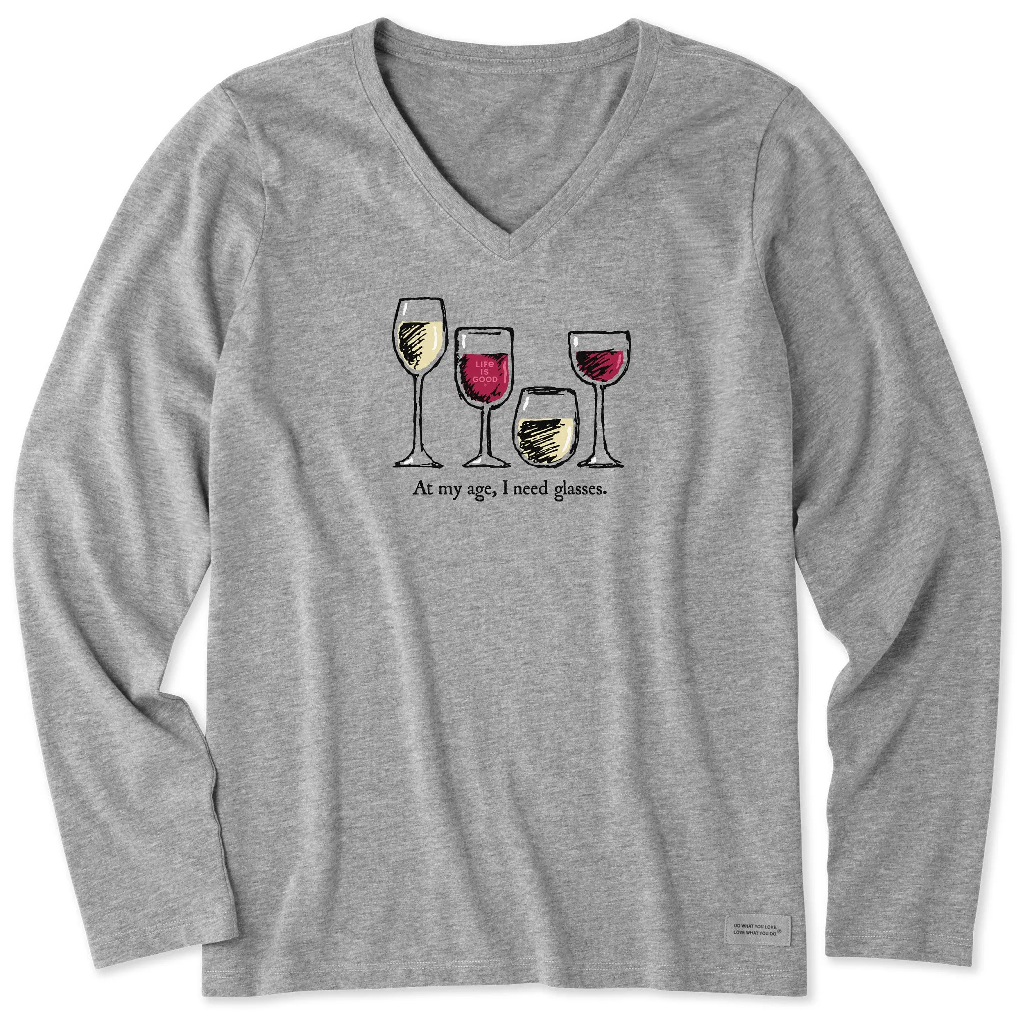 Women's I Need Wine Glasses Long Sleeve Crusher Vee