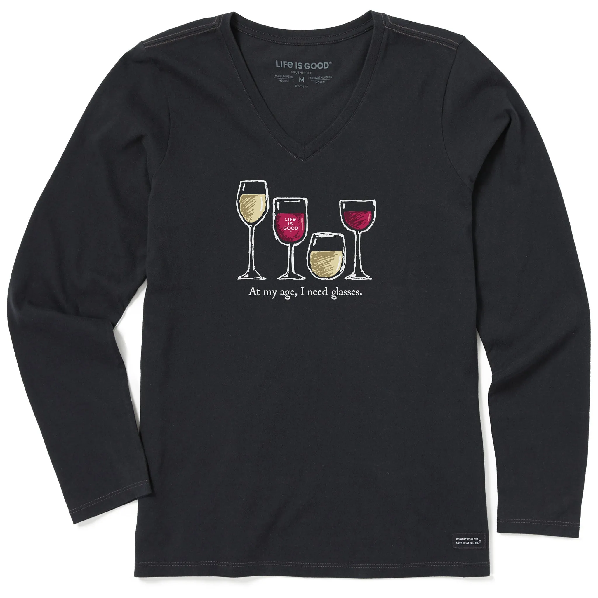 Women's I Need Wine Glasses Long Sleeve Crusher Vee