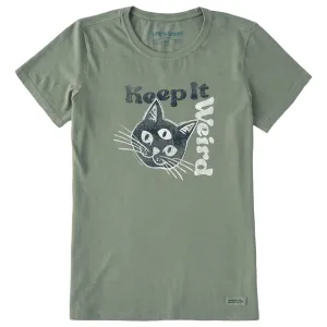 Women's Keep it Weird Cat Short Sleeve Crusher Tee