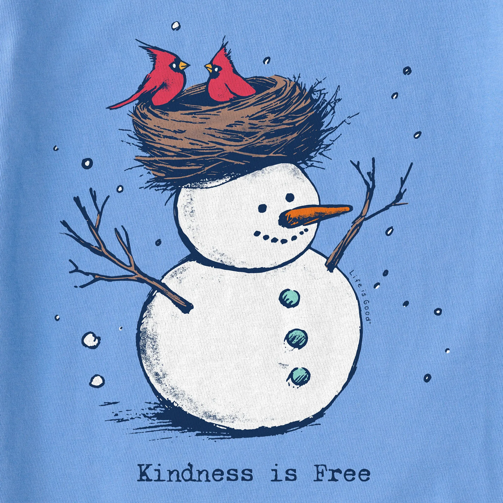 Women's Kindness is Free Snowman Long Sleeve Crusher Tee
