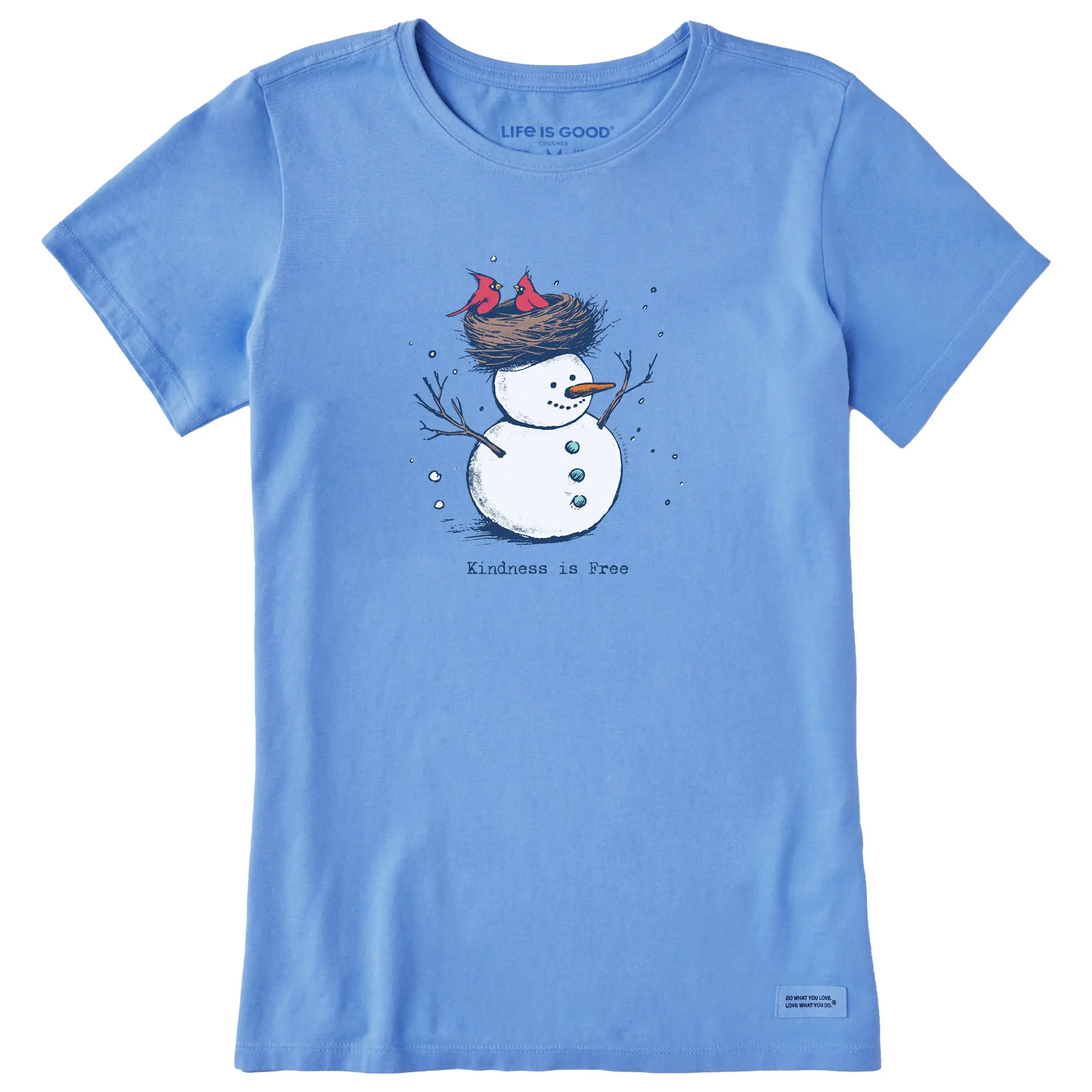 Women's Kindness is Free Snowman Short Sleeve Crusher Tee