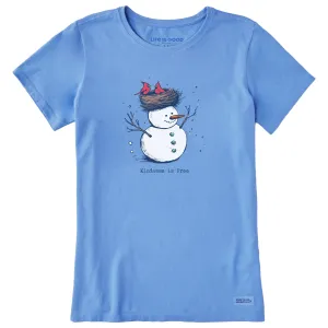 Women's Kindness is Free Snowman Short Sleeve Crusher Tee