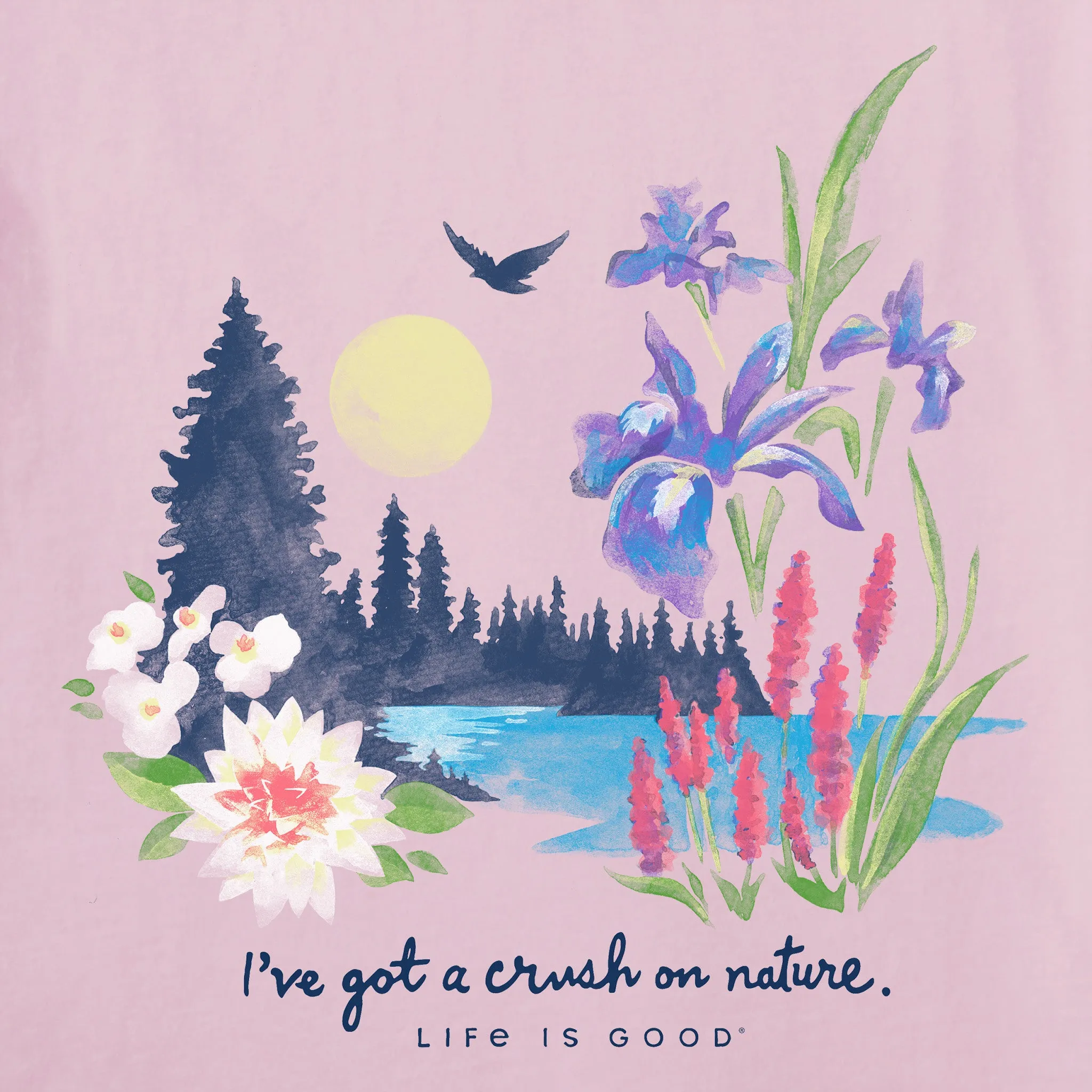 Women's Lakescape Crush on Nature Short Sleeve Vee