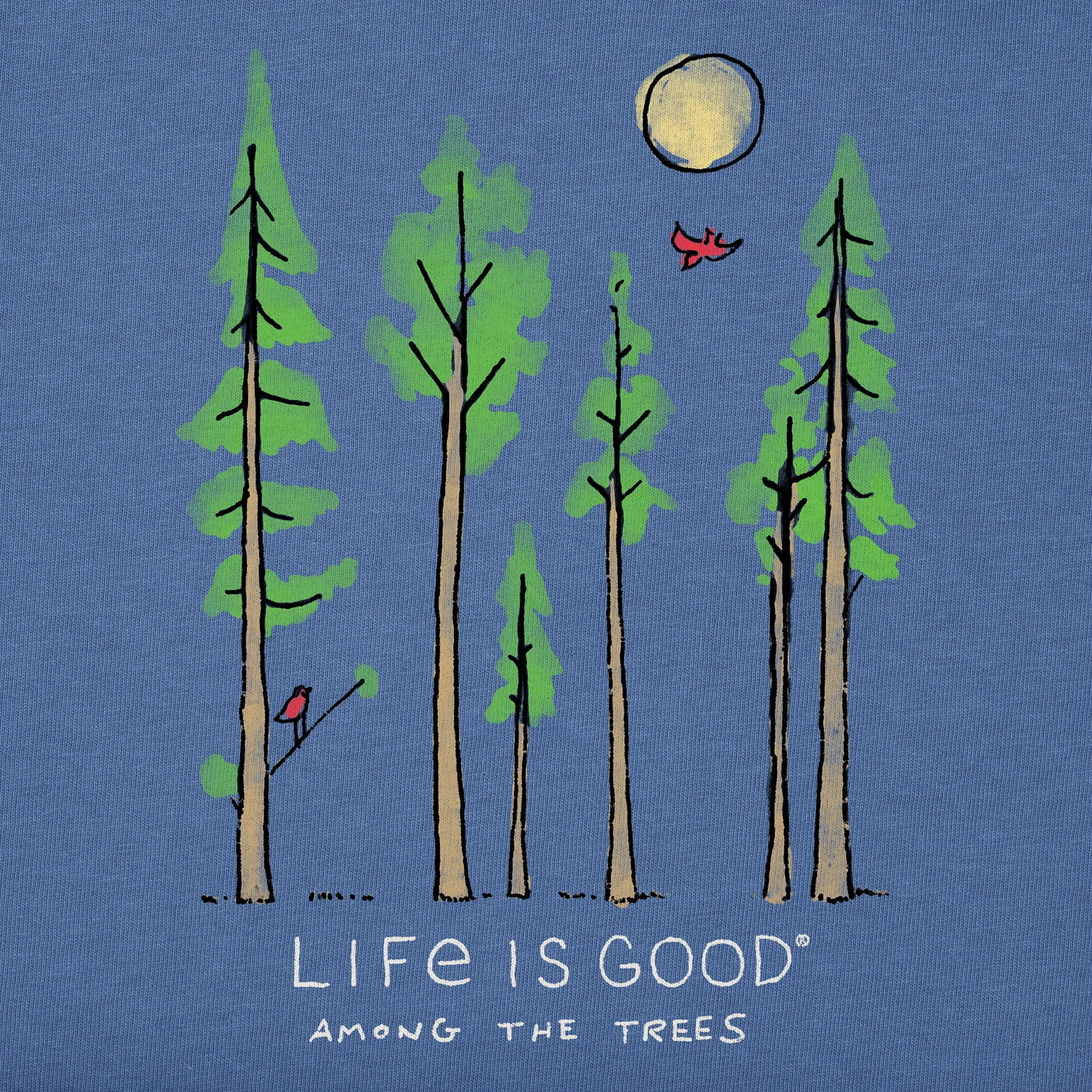 Women's Life is Good Among the Trees Long Sleeve Crusher Tee