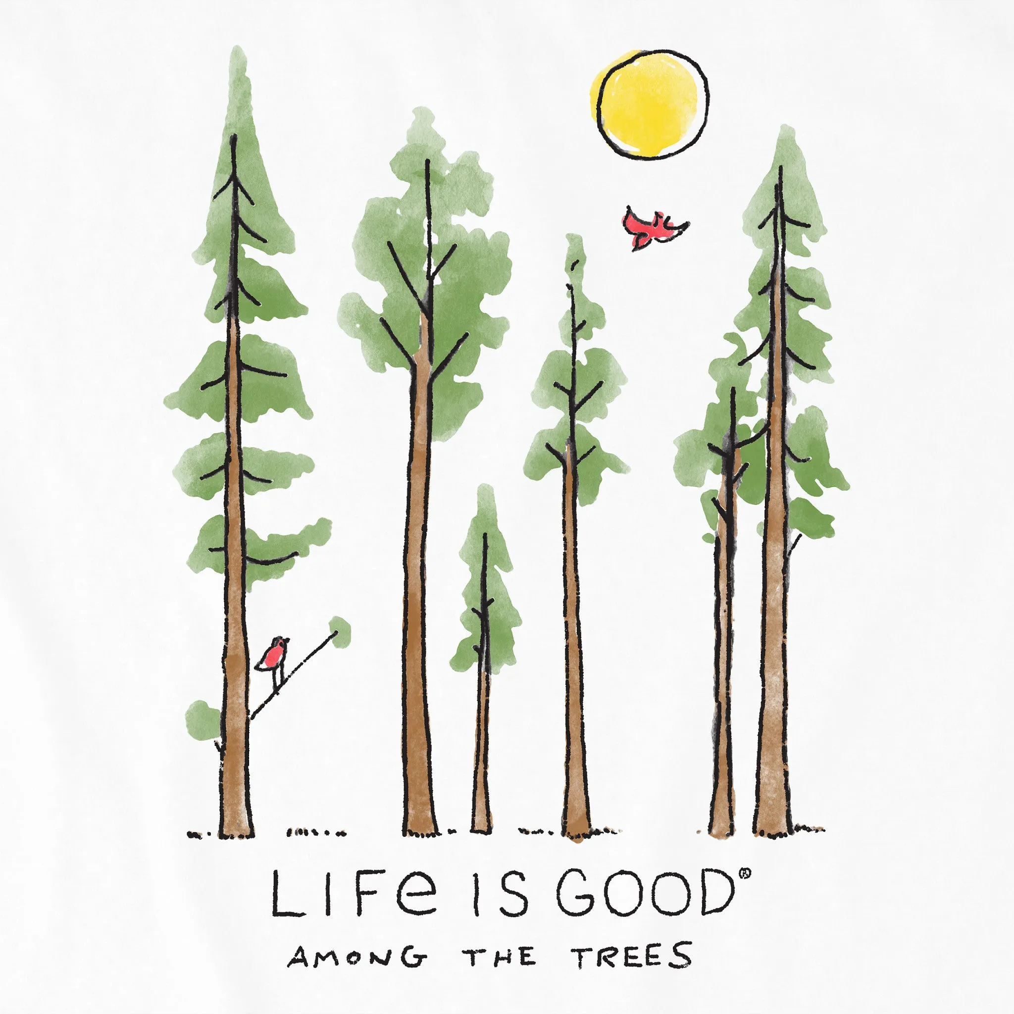 Women's Life is Good Among the Trees Long Sleeve Crusher Tee