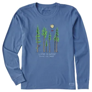 Women's Life is Good Among the Trees Long Sleeve Crusher Tee