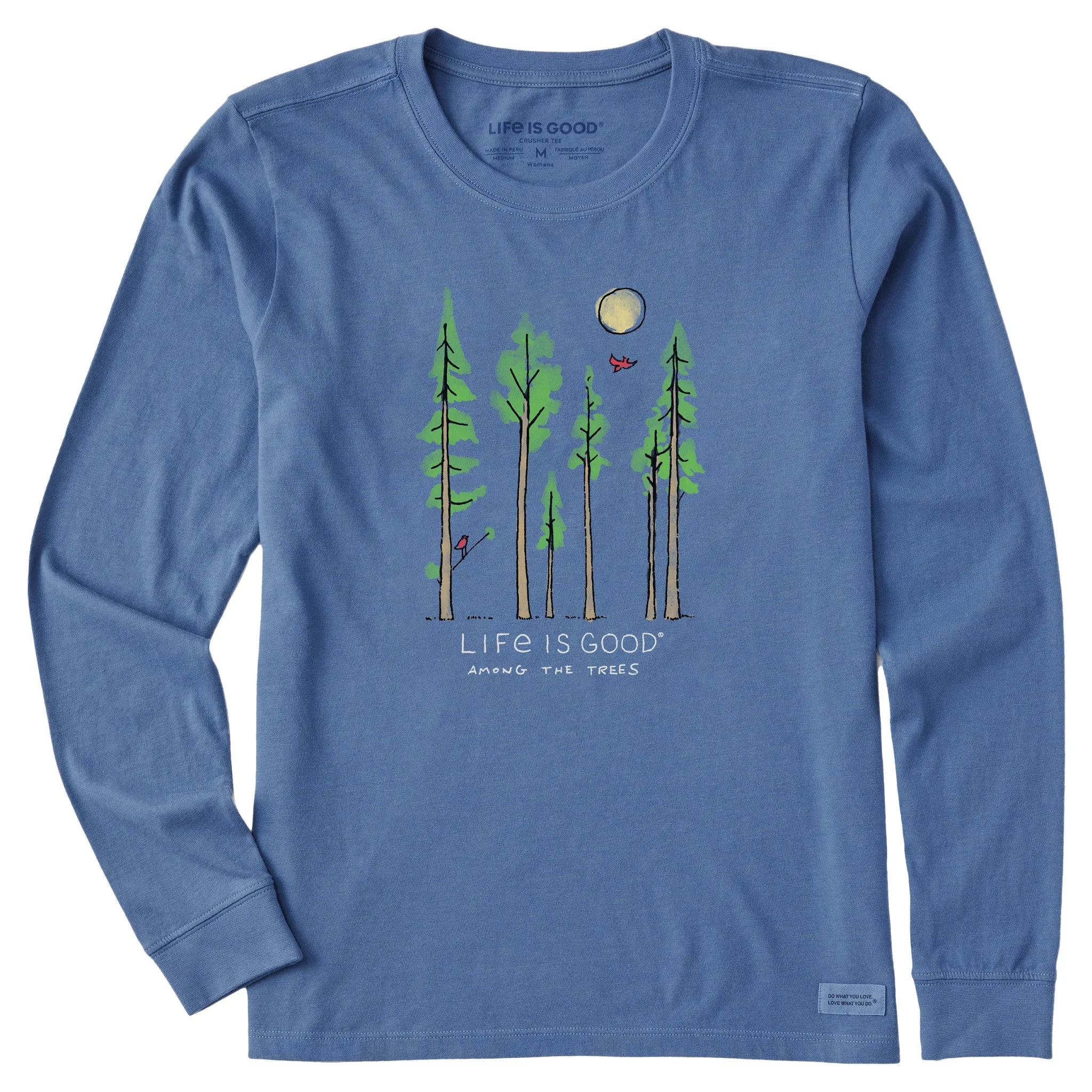 Women's Life is Good Among the Trees Long Sleeve Crusher Tee