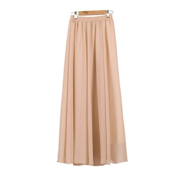 Women's maxi skirt two layer boho high waist skirt
