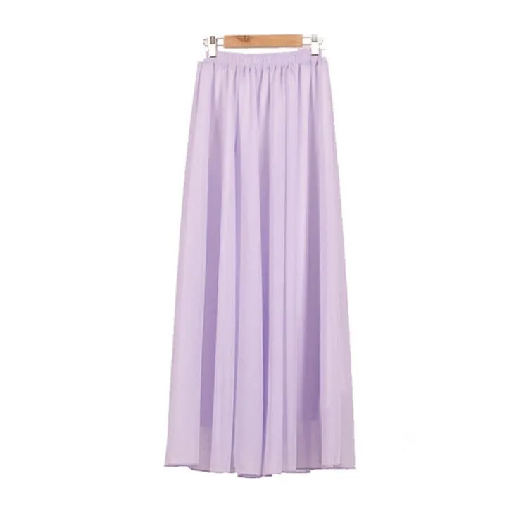 Women's maxi skirt two layer boho high waist skirt