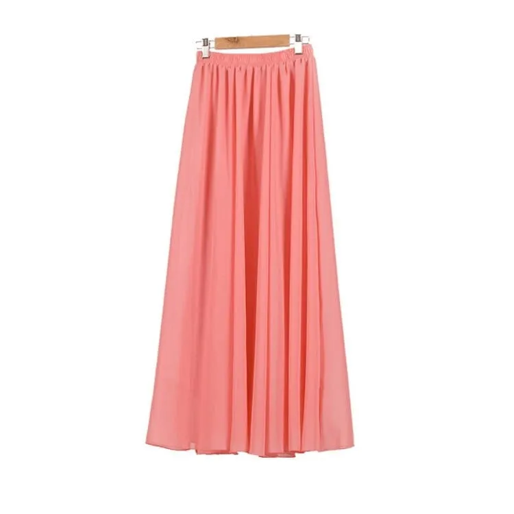 Women's maxi skirt two layer boho high waist skirt