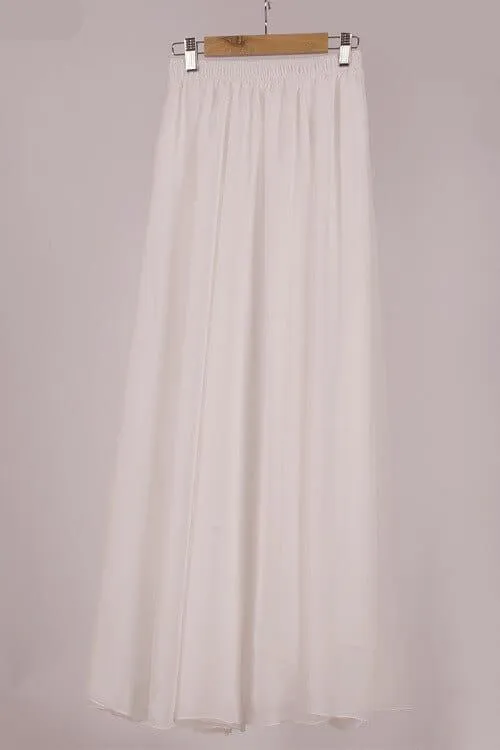 Women's maxi skirt two layer boho high waist skirt