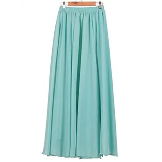 Women's maxi skirt two layer boho high waist skirt