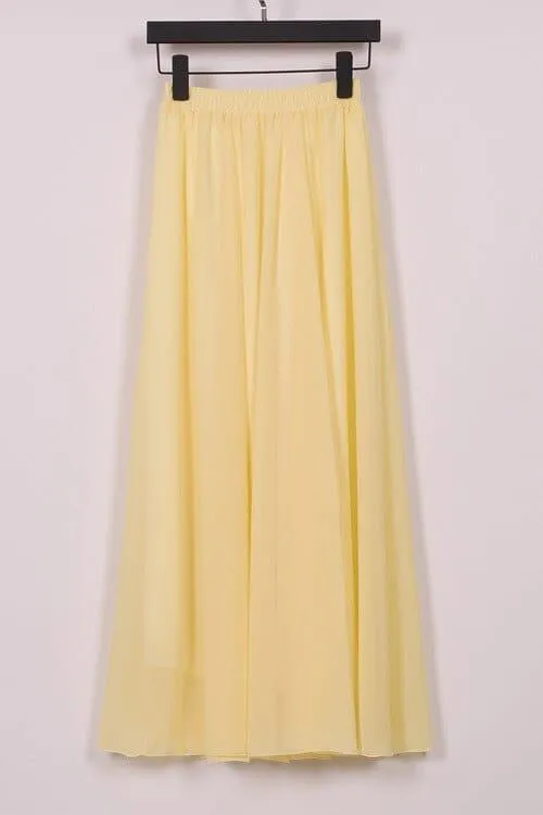 Women's maxi skirt two layer boho high waist skirt