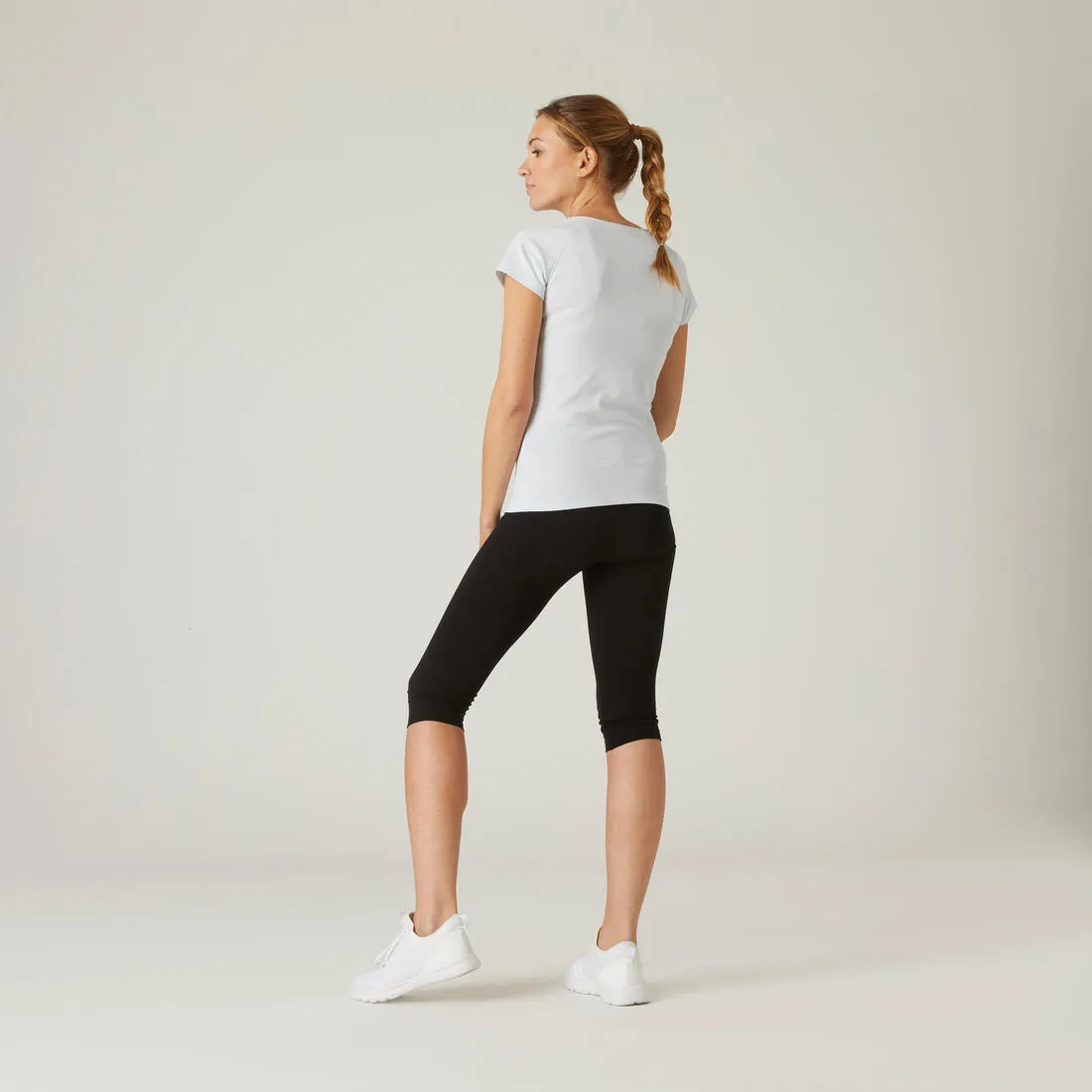 Women's Slim-Fit Fitness Cropped Bottoms 500