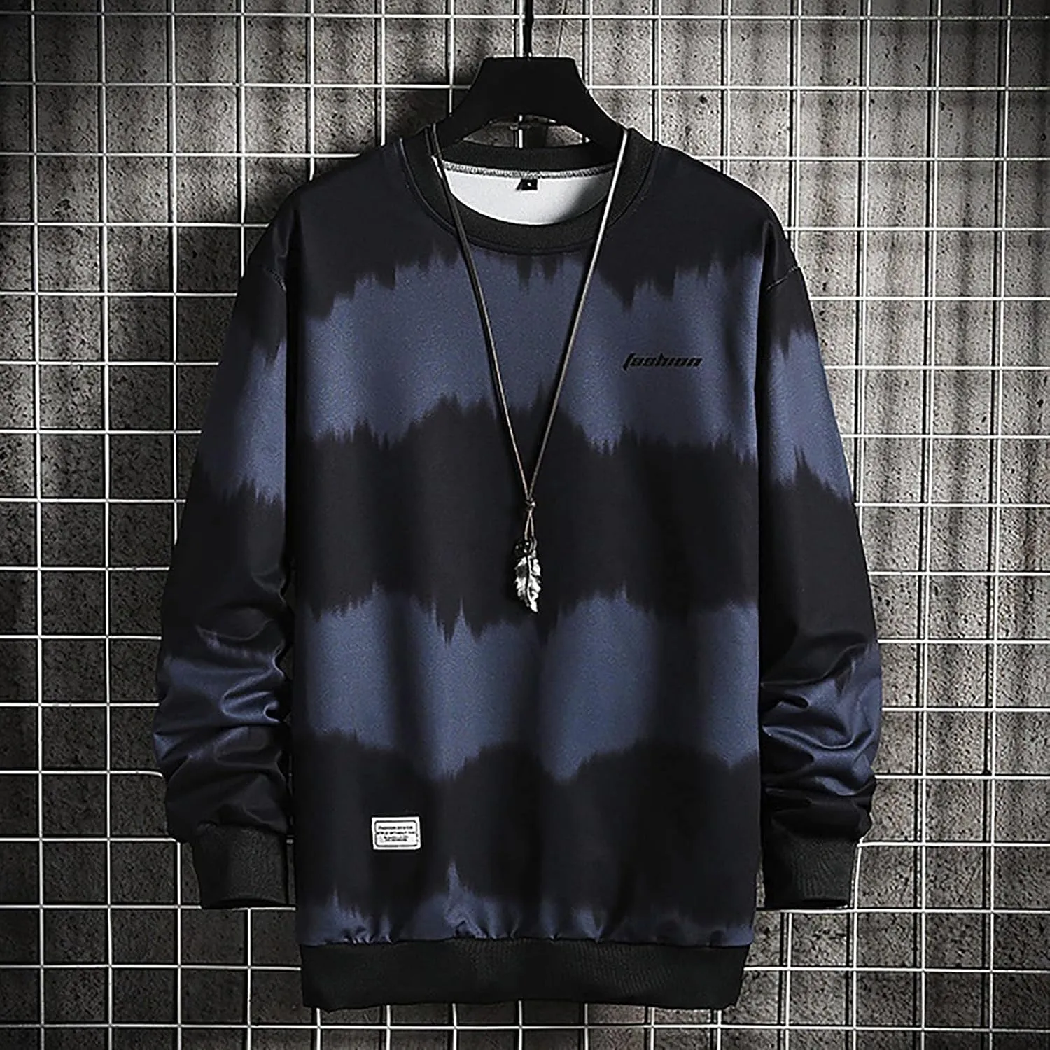 Ymosrh Mens Trendy Hoodie Men's New Stripe Autumn Blouse Casual Fashion Long Sleeve Top Shirt Pullover Hoodie