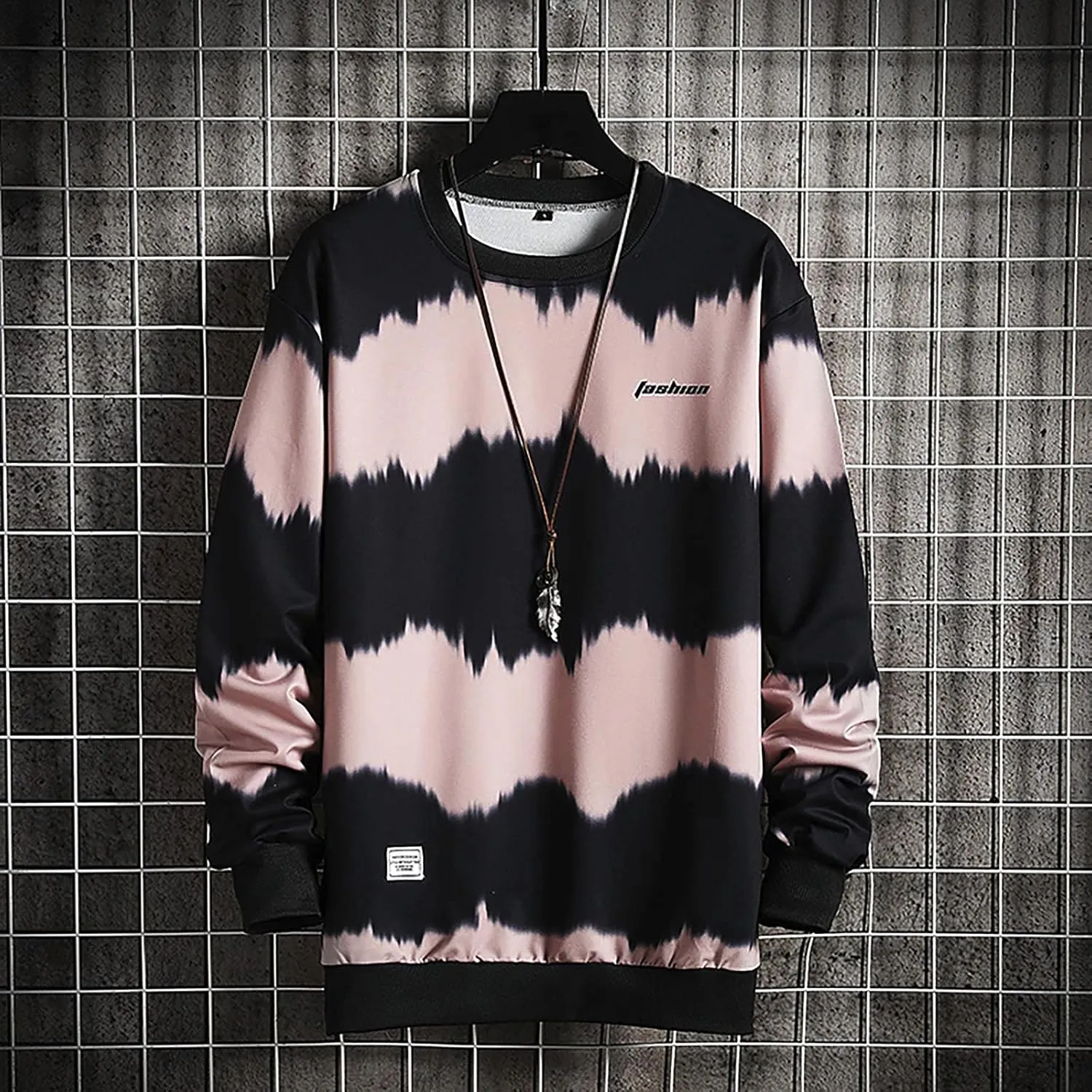 Ymosrh Mens Trendy Hoodie Men's New Stripe Autumn Blouse Casual Fashion Long Sleeve Top Shirt Pullover Hoodie
